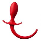 Shove Up - 4 Inch Red Silicone Butt Plug with Tail