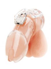 Blue Line Acrylic See-Thru Chastity Cage