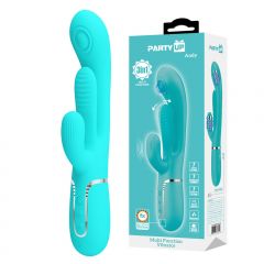 Party Up - Andy Multi Function Rabbit Vibrator (Teal)
