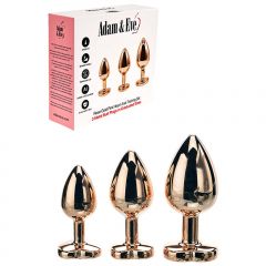 Adam & Eve - Rose Gold Heart Gem Anal Training Set