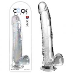 King Cock Clear - 11 Inch Cock with Balls (Clear)